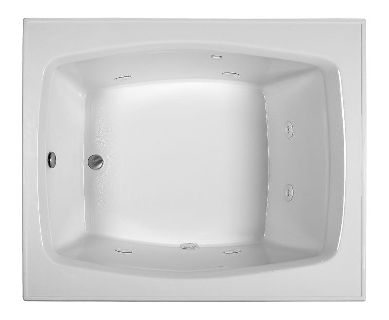 Reliance Rectangular End Drain Whirlpool Bath White 59.25" x 47.5" x 19.75" (R6048ERXW-W)
