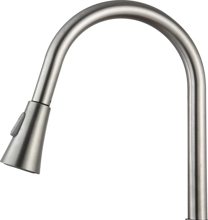 Anzzi Tulip Single-Handle Pull-Out Sprayer Kitchen Faucet in Brushed Nickel KF-AZ216BN 22