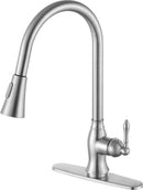 Anzzi Rodeo Single-Handle Pull-Out Sprayer Kitchen Faucet in Brushed Nickel KF-AZ214BN