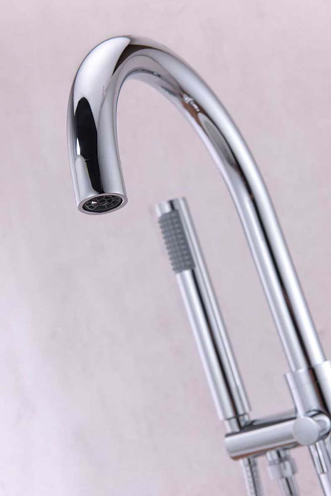 Anzzi Coral Series 2-Handle Freestanding Claw Foot Tub Faucet with Hand Shower in Polished Chrome FS-AZ0047CH 9