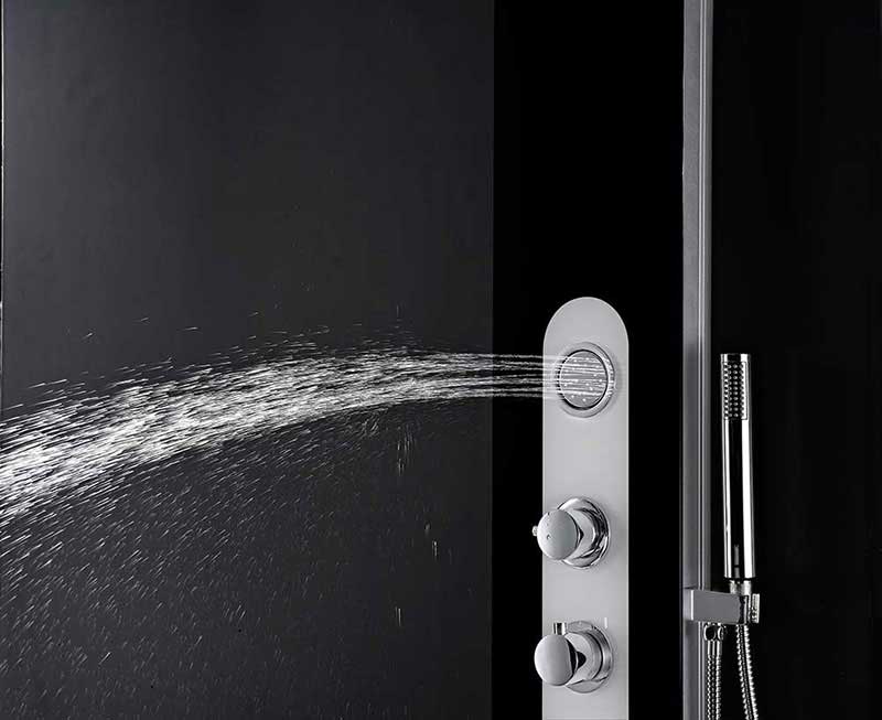 Anzzi LANDE Series 56 in. Full Body Shower Panel System with Heavy Rain Shower and Spray Wand in Black 7