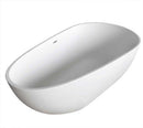 Anzzi Fiume 5.6 ft. Man-Made Stone Freestanding Non-Whirlpool Bathtub in Matte White and Kase Series Faucet in Chrome 2