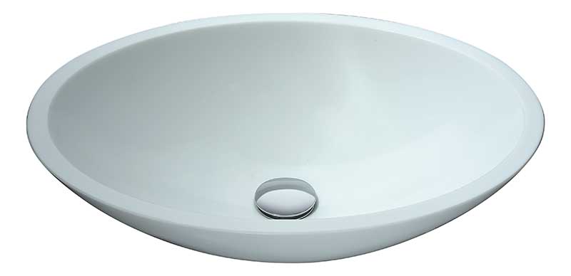 Anzzi Warika Series Deco-Glass Vessel Sink in White LS-AZ8094