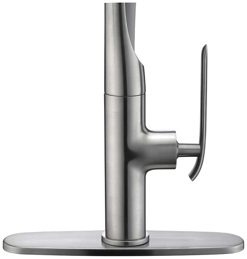 Anzzi Accent Single Handle Pull-Down Sprayer Kitchen Faucet in Brushed Nickel KF-AZ003BN 16