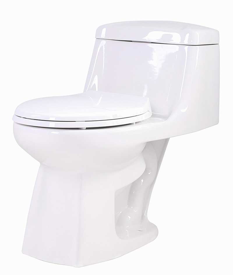 Anzzi Templar 1-piece 1.28 GPF Single Flush Elongated Toilet in White T1-AZ061