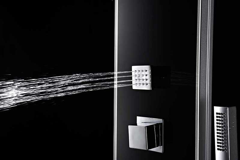 Anzzi LLANO Series 60 in. Full Body Shower Panel System with Heavy Rain Shower and Spray Wand in Black 9
