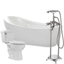 Anzzi Talyah 71 in. Acrylic Soaking Bathtub with Tugela Faucet and Cavalier 1.28 GPF Toilet FTAZ090-52B-63