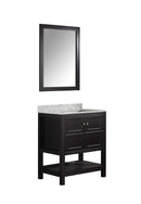 Anzzi Montaigne 30 in. W x 22 in. D Vanity in Espresso with Marble Vanity Top in Carrara White with White Basin and Mirror 10