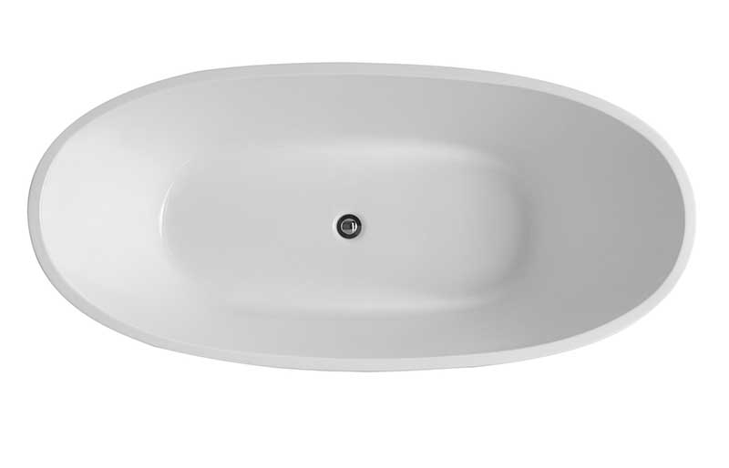 Anzzi Cross Series 5.58 ft. Freestanding Bathtub in White FT-AZ110 6