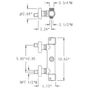 Roman Soler by Nameeks Arola Double Handle Wall Mount Tub Filler 2