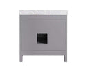 Anzzi Chateau 36 in. W x 22 in. D Vanity in Gray with Marble Vanity Top in Carrara White with White Basin and Mirror 17