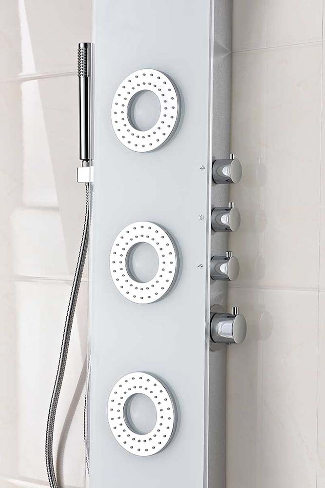 Anzzi Lynn 58 in. 3-Jetted Full Body Shower Panel with Heavy Rain Shower and Spray Wand in White SP-AZ031 8