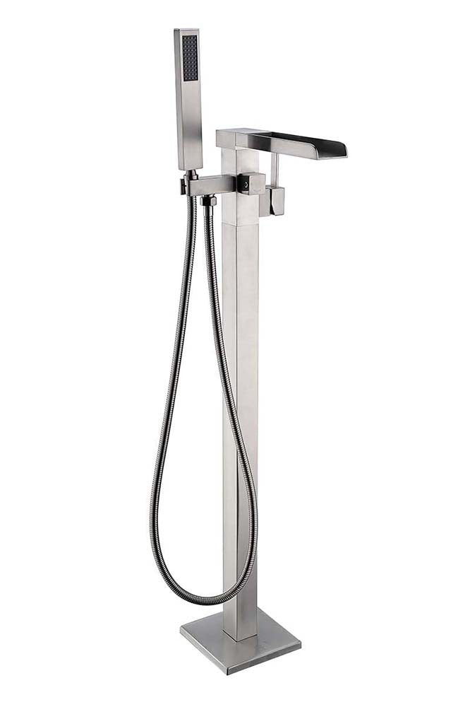 Anzzi Union 2-Handle Claw Foot Tub Faucet with Hand Shower in Brushed Nickel FS-AZ0059BN 17
