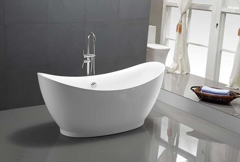Anzzi Reginald Series 5.67 ft. Freestanding Bathtub in White FT-AZ091 2