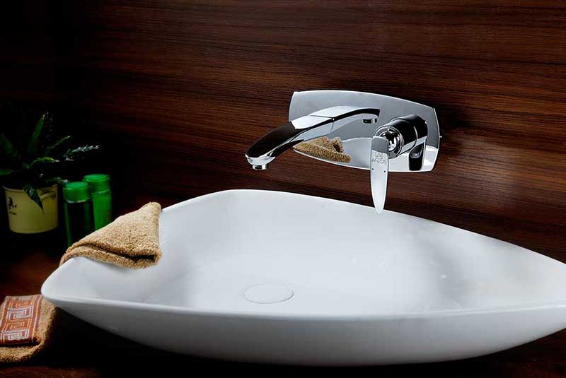 Anzzi Voce Series Single Handle Wall Mounted Bathroom Sink Faucet in Polished Chrome 6