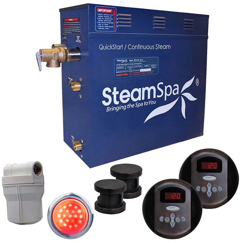 SteamSpa Royal 12 KW QuickStart Acu-Steam Bath Generator Package in Oil Rubbed Bronze