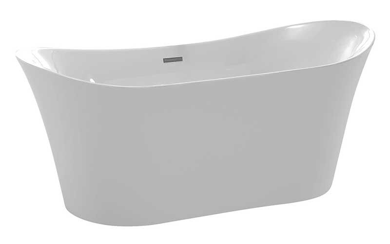 Anzzi Eft 67 in. Acrylic Flatbottom Non-Whirlpool Bathtub in White with Yosemite Faucet in Brushed Nickel FTAZ096-0050B 2