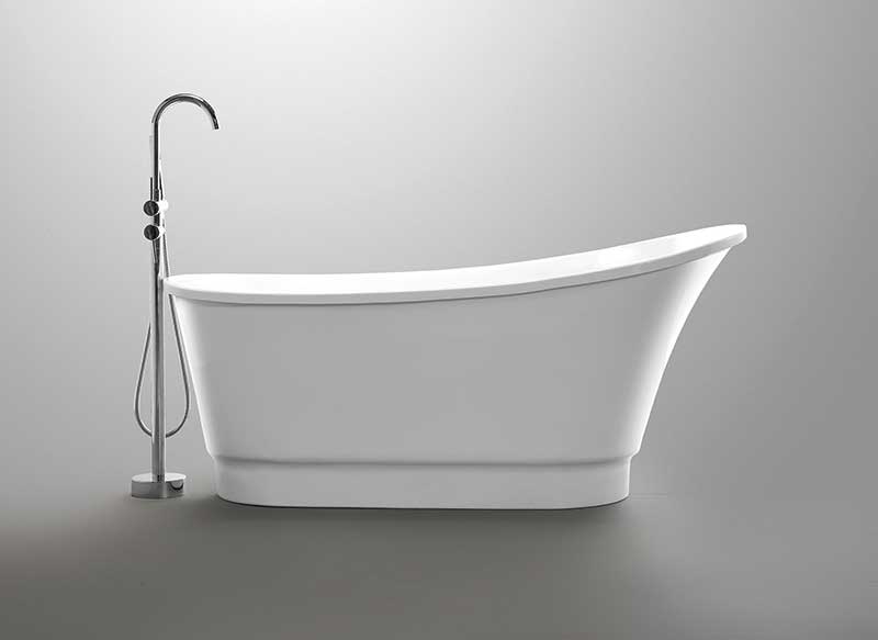 Anzzi Prima 67 in. Acrylic Flatbottom Non-Whirlpool Bathtub in White FT-AZ095 5