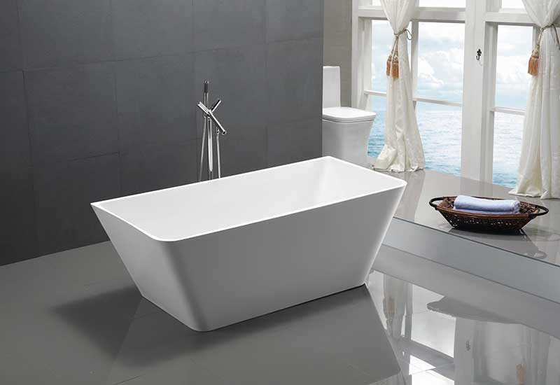 Anzzi Zenith Series 5.58 ft. Freestanding Bathtub in White FT-AZ099 2