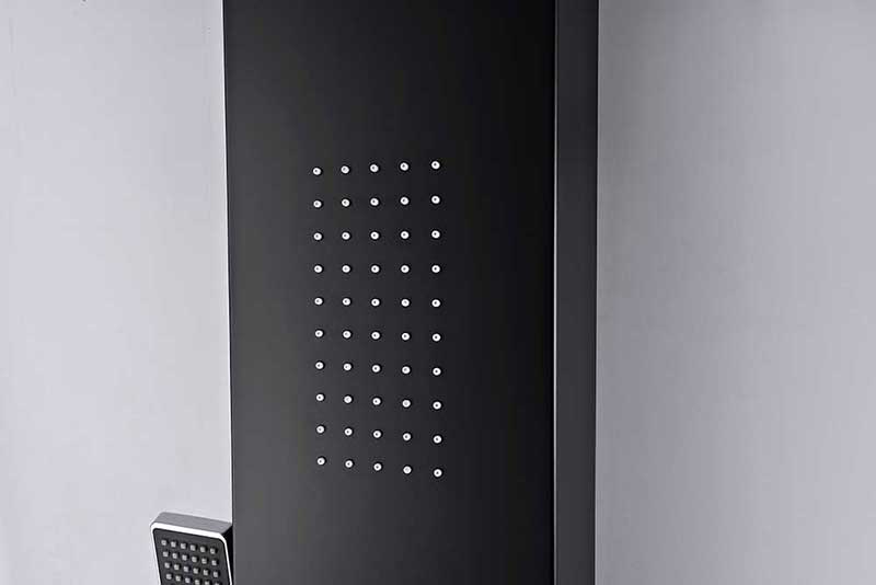 Anzzi LEVEL Series 66 in. Full Body Shower Panel System with Heavy Rain Shower and Spray Wand in Black 5