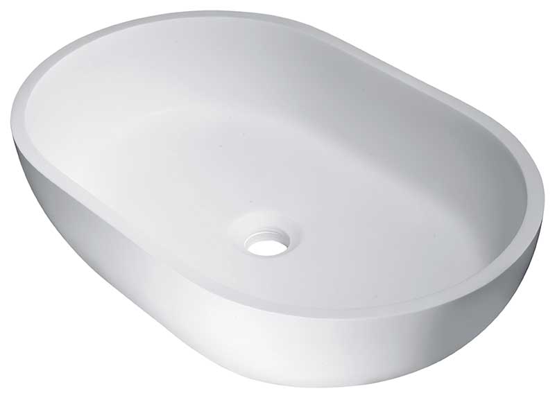 Anzzi Idle Solid Surface Vessel Sink in White LS-AZ303