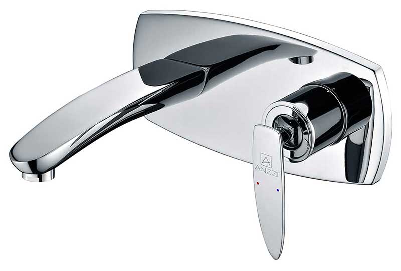 Anzzi Voce Series Single Handle Wall Mounted Bathroom Sink Faucet in Polished Chrome