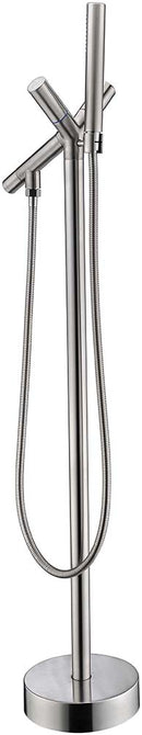 Anzzi Havasu 2-Handle Claw Foot Tub Faucet with Hand Shower in Brushed Nickel FS-AZ0042BN 18