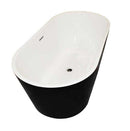 Anzzi Dualita 5.4 ft. Acrylic Freestanding Non-Whirlpool Bathtub in Black and Dawn Series Faucet in Chrome 4