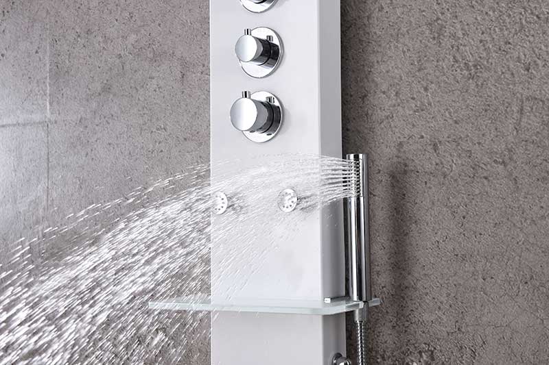 Anzzi Panther 60 in. 6-Jetted Full Body Shower Panel with Heavy Rain Shower and Spray Wand in White SP-AZ8088 13