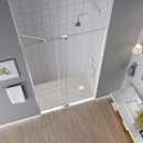 Aston Madox 48 in. to 54 in. x 74.875 in. Frameless Pivot Shower Door in Stainless Steel 2