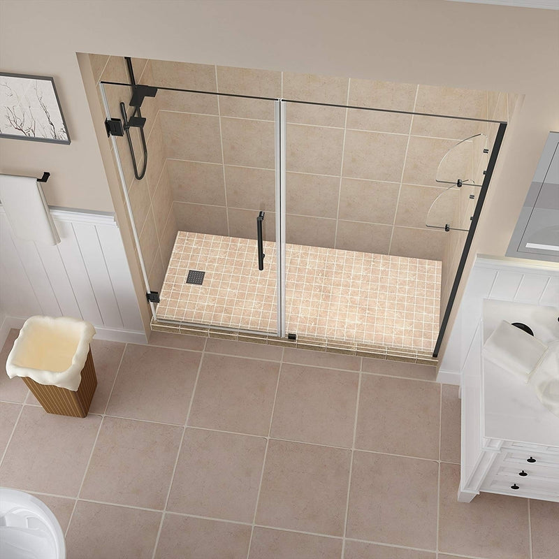 Aston Belmore GS 57.25 in. to 58.25 in. x 72 in. Frameless Hinged Shower Door with Glass Shelves in Oil Rubbed Bronze 2