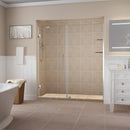 Aston Belmore GS 59.25 in. to 60.25 in. x 72 in. Frameless Hinged Shower Door with Glass Shelves in Stainless Steel