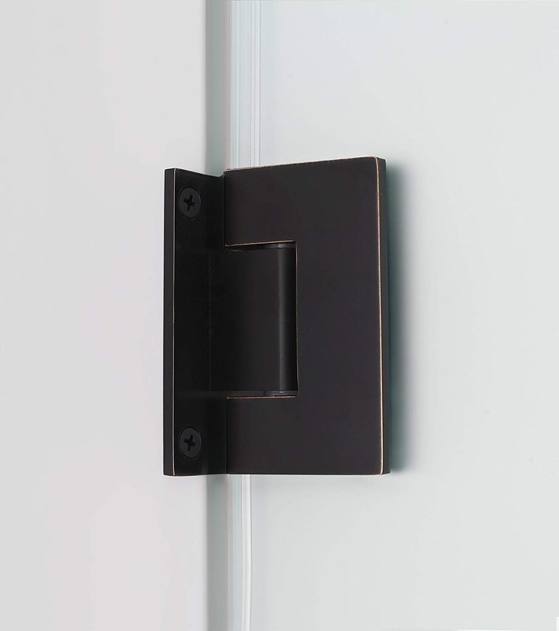Aston Belmore GS 53.25 in. to 54.25 in. x 72 in. Frameless Hinged Shower Door with Frosted Glass and Glass Shelves in Oil Rubbed Bronze 4