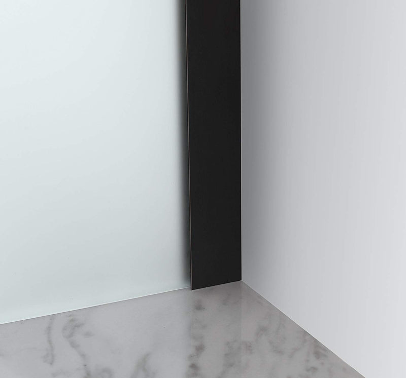 Aston Belmore GS 57.25 in. to 58.25 in. x 72 in. Frameless Hinged Shower Door with Frosted Glass and Glass Shelves in Oil Rubbed Bronze 6