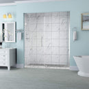 Aston Belmore 69.25 in. to 70.25 in. x 72 in. Frameless Hinged Shower Door in Chrome