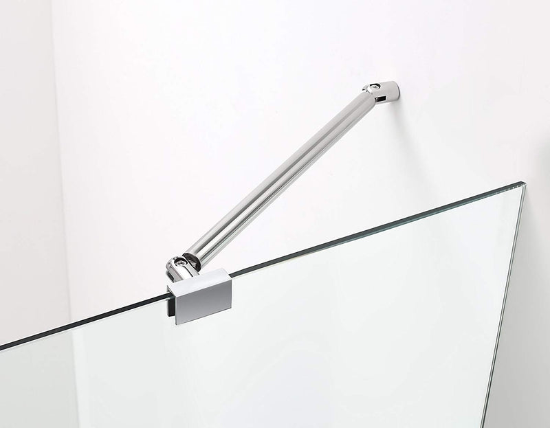 Aston Merrick GS 34 in. to 34.25 in. x 72 in. Frameless Neo-Angle Shower Enclosure with Glass Shelves in Chrome 4
