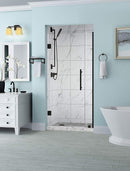 Aston Belmore 28.25 in. to 29.25 in. x 72 in. Frameless Hinged Shower Door in Oil Rubbed Bronze