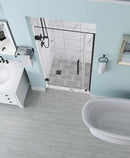 Aston Belmore 28.25 in. to 29.25 in. x 72 in. Frameless Hinged Shower Door in Oil Rubbed Bronze 2