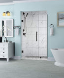 Aston Belmore 43.25 in. to 44.25 in. x 72 in. Frameless Hinged Shower Door in Oil Rubbed Bronze