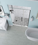 Aston Belmore 31.25 in. to 32.25 in. x 72 in. Frameless Hinged Shower Door in Oil Rubbed Bronze 2