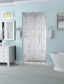 Aston Belmore 32.25 in. to 33.25 in. x 72 in. Frameless Hinged Shower Door in Stainless Steel