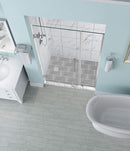 Aston Belmore 49.25 in. to 50.25 in. x 72 in. Frameless Hinged Shower Door in Stainless Steel 2