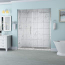 Aston Belmore 65.25 in. to 66.25 in. x 72 in. Frameless Hinged Shower Door in Stainless Steel
