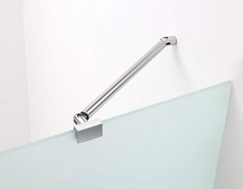 Aston Belmore 65.25 in. to 66.25 in. x 72 in. Frameless Hinged Shower Door with Frosted Glass in Oil Rubbed Bronze 3