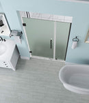 Aston Belmore 44.25 in. to 45.25 in. x 72 in. Frameless Hinged Shower Door with Frosted Glass in Oil Rubbed Bronze 2