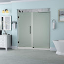 Aston Belmore 66.25 in. to 67.25 in. x 72 in. Frameless Hinged Shower Door with Frosted Glass in Oil Rubbed Bronze