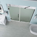 Aston Belmore 58.25 in. to 59.25 in. x 72 in. Frameless Hinged Shower Door with Frosted Glass in Oil Rubbed Bronze 2