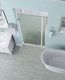 Aston Belmore 32.25 in. to 33.25 in. x 72 in. Frameless Hinged Shower Door with Frosted Glass in Stainless Steel 2
