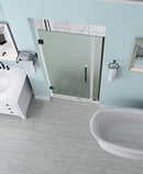Aston Belmore 28.25 in. to 29.25 in. x 72 in. Frameless Hinged Shower Door with Frosted Glass in Oil Rubbed Bronze 2
