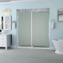 Aston Belmore 56.25 in. to 57.25 in. x 72 in. Frameless Hinged Shower Door with Frosted Glass in Stainless Steel